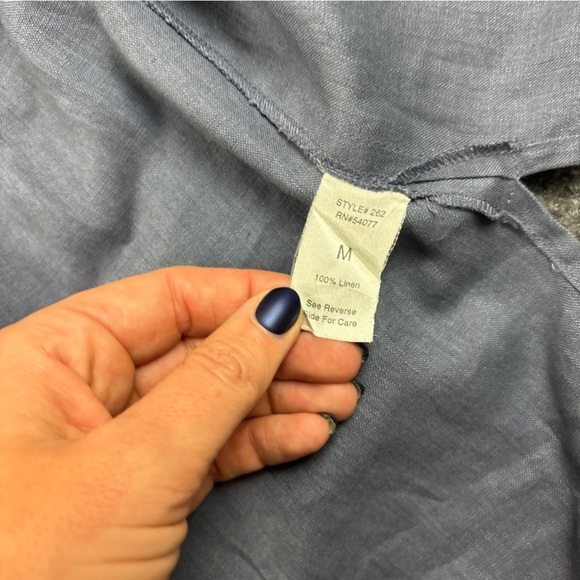 CABI Women’s 100% Linen Blue Sleeveless Button Down collar Shirt #262 Medium NWT - Picture 8 of 8
